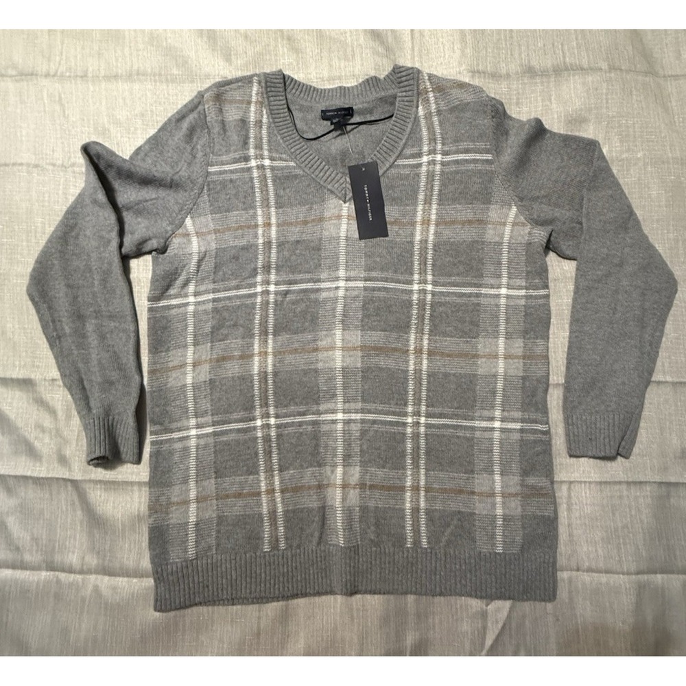 NWT TOMMY HILFIGER Men's V-Neck Sweater Size XL Cotton nylon wool blend - Picture 1 of 6